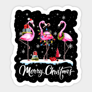 Merry Christmas Flamingo Sticker